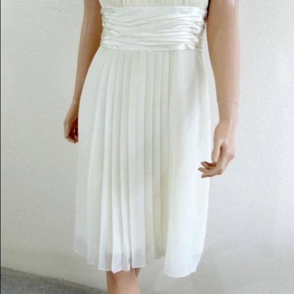 Bridal Democracy Cream White Pleat Cocktail Dress - Picture 8 of 8